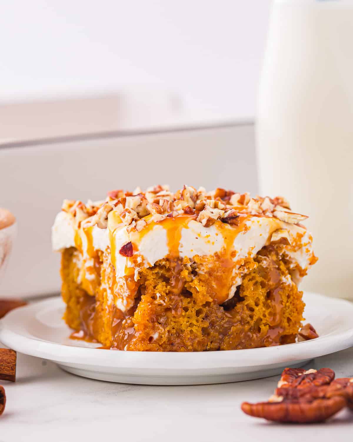 Pumpkin Caramel Poke Cake Recipe