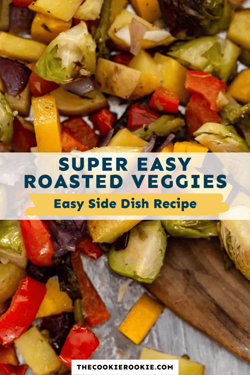 Super easy roasted vegetables easy side dish recipe.