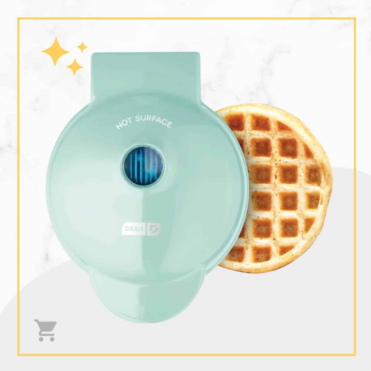 A waffle maker with a waffle in it.