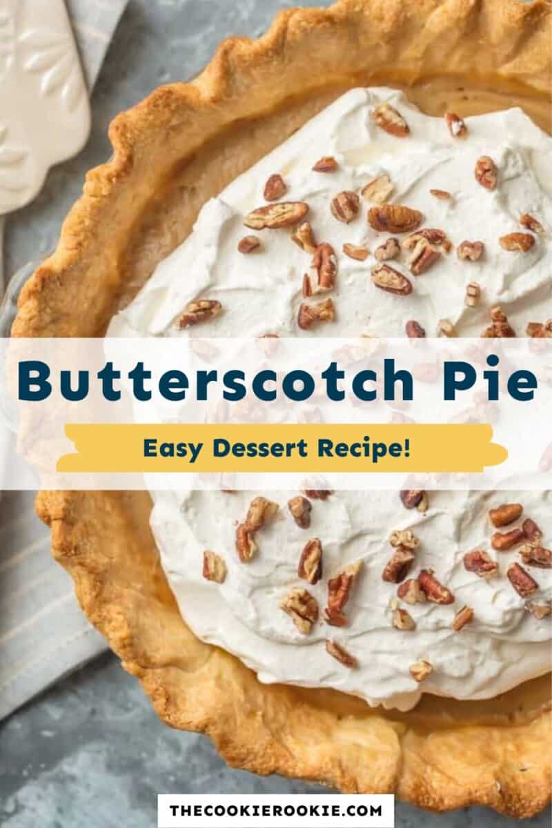 Butterscotch pie easy dessert recipe.