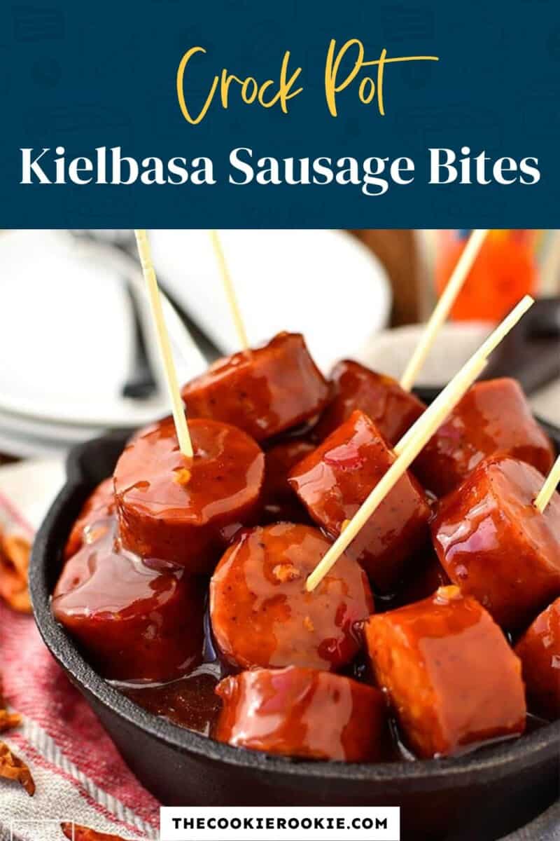 Crock pot kielbasa sausage bites.