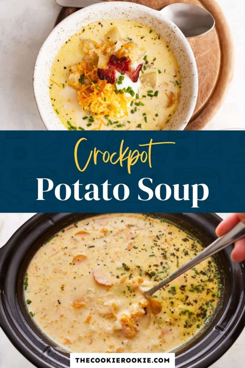 A bowl of crockpot potato soup.