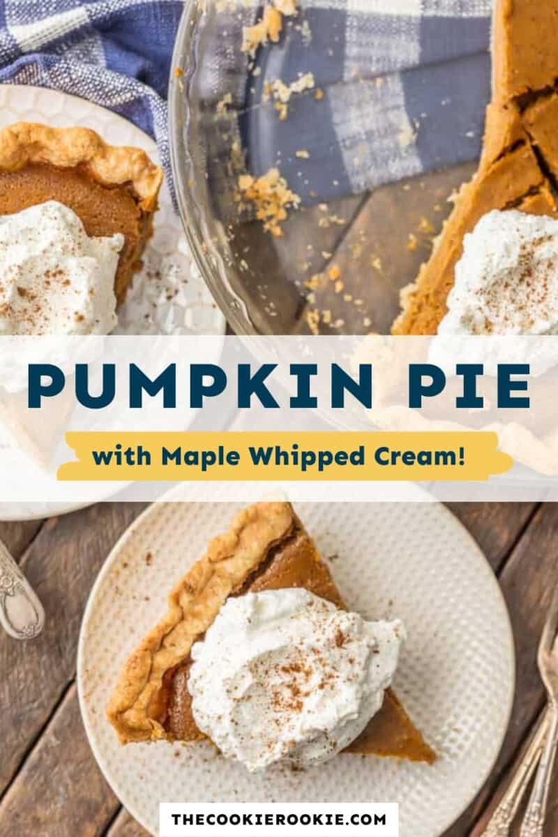 Pumpkin pie with maple whipped cream.