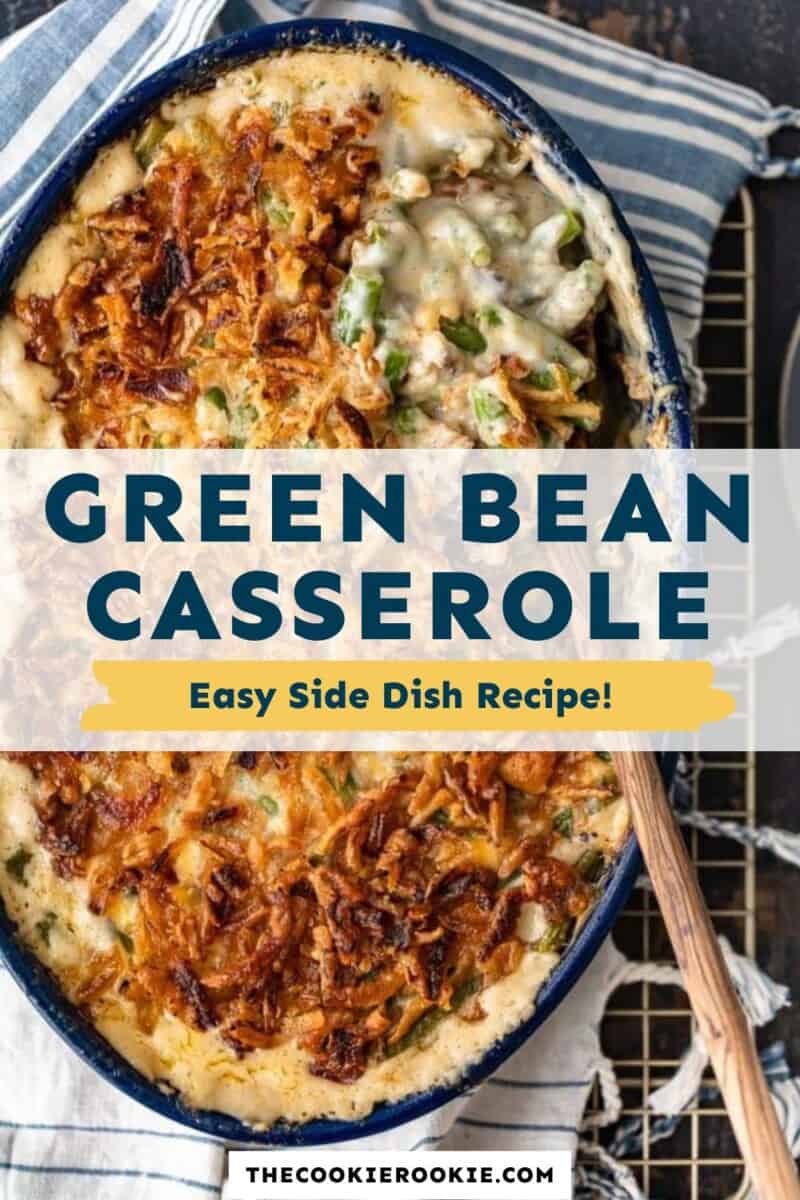 Green bean casserole easy side dish recipe.
