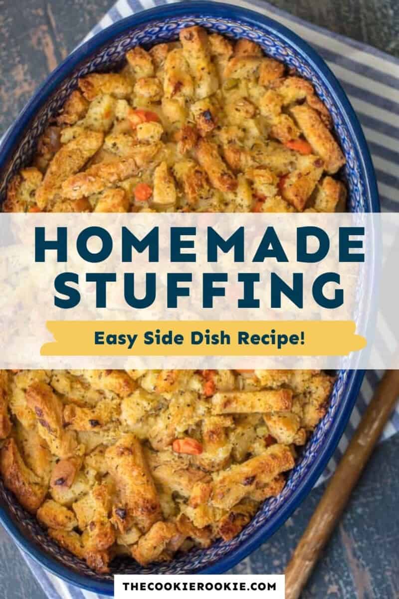 Homemade stuffing easy side dish recipe.