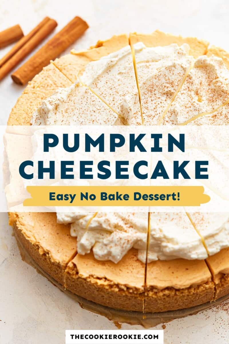 Pumpkin cheesecake easy no bake dessert.