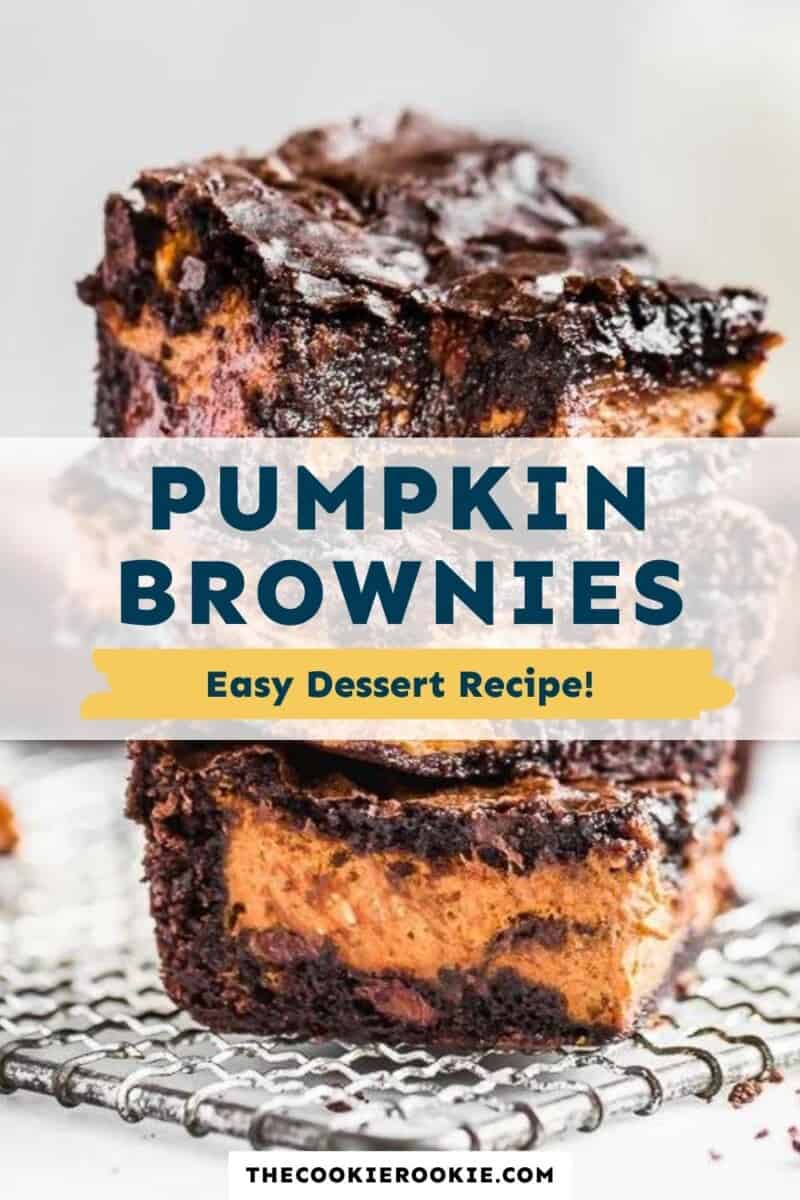 Pumpkin brownies easy dessert recipe.