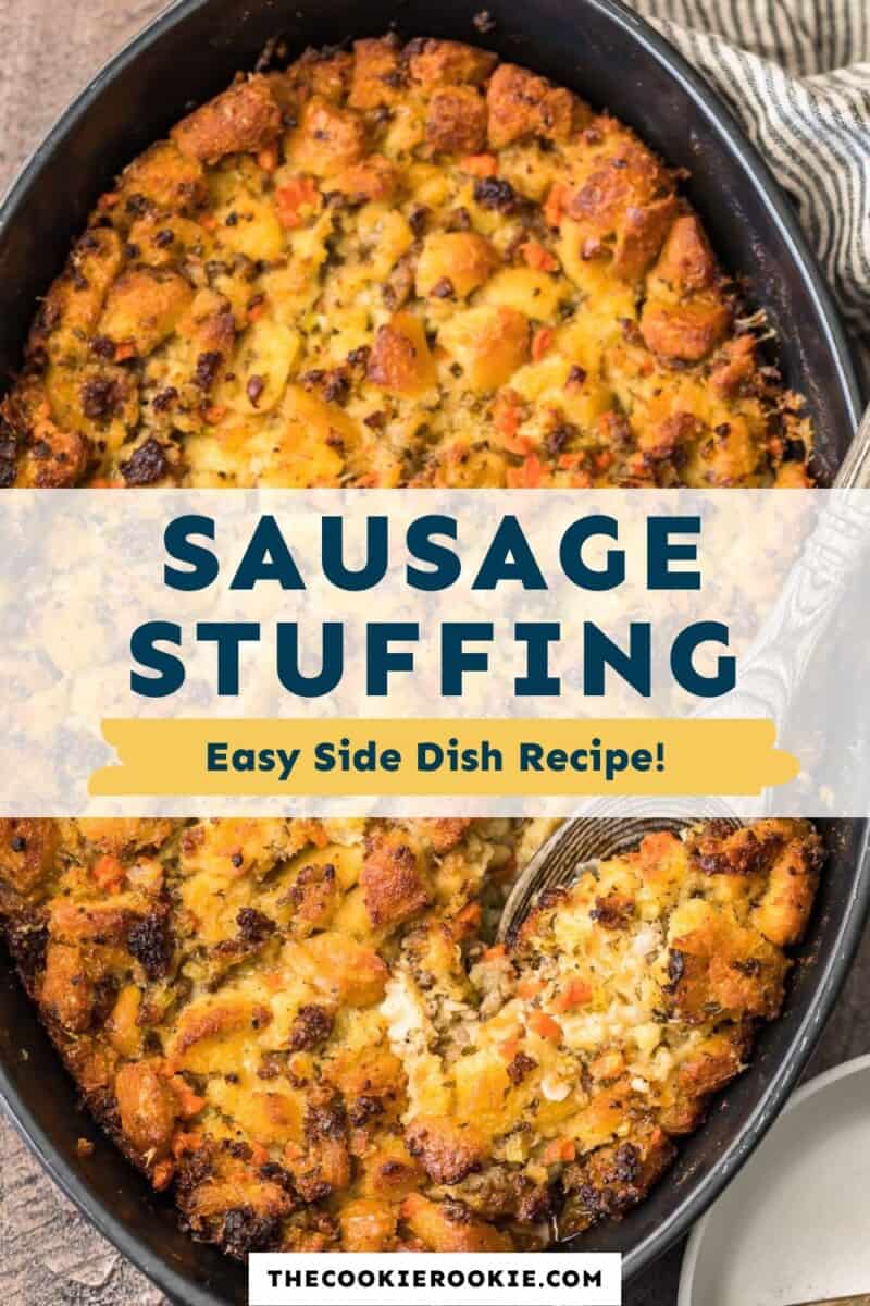 Sausage stuffing easy side dish recipe.