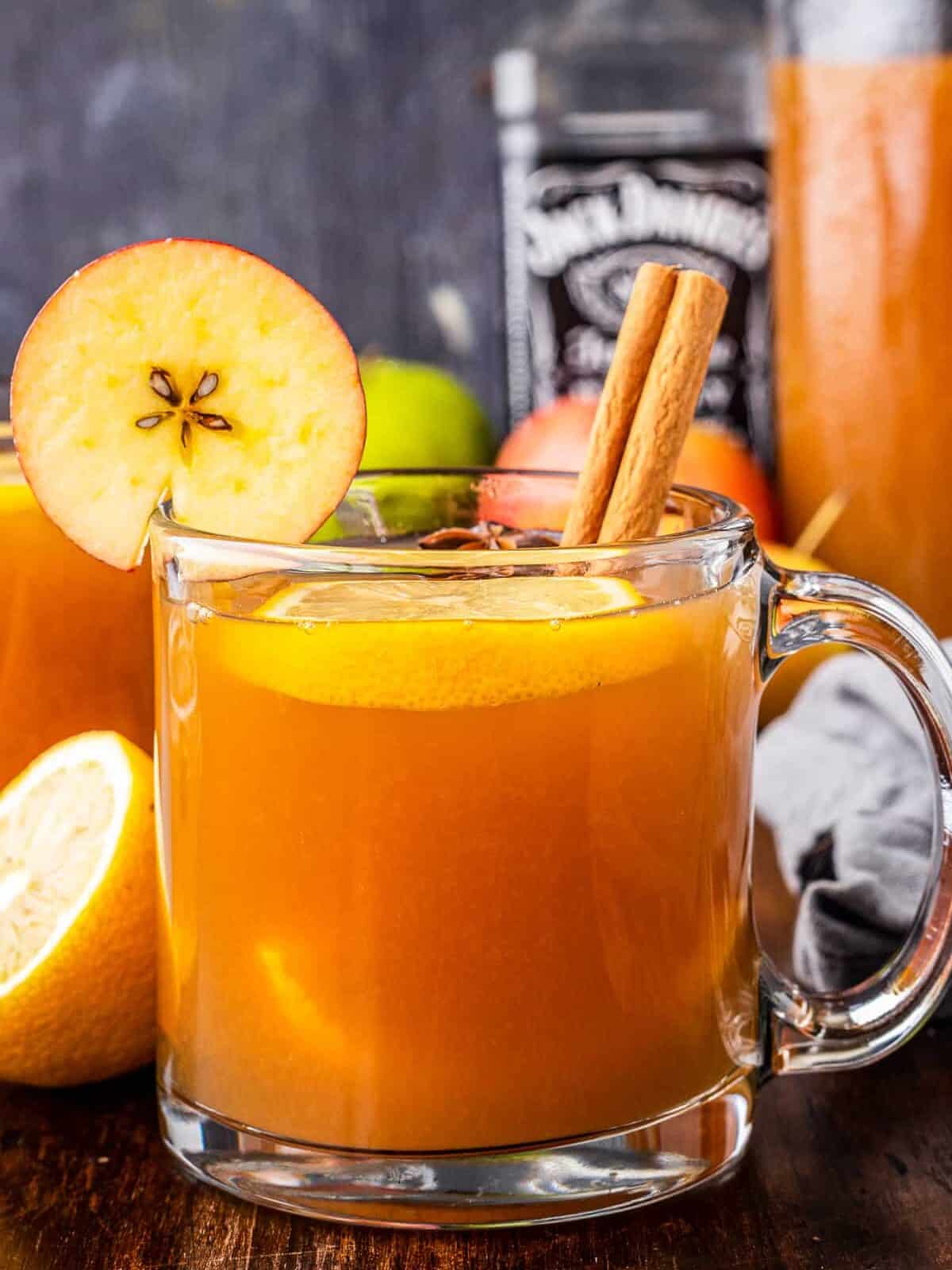 mug with apple cider hot toddy