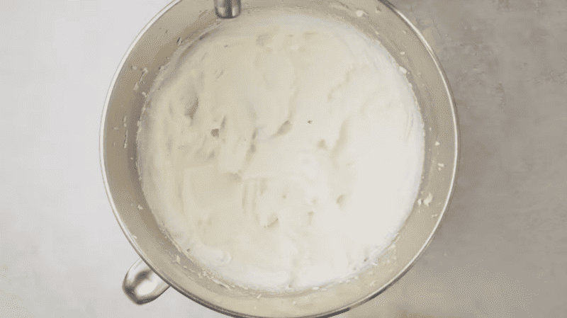 creamed butter and sugar in a stainless mixing bowl.