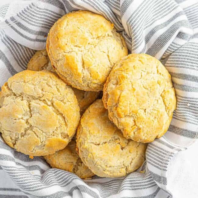 gluten free buttermilk biscuits in basket