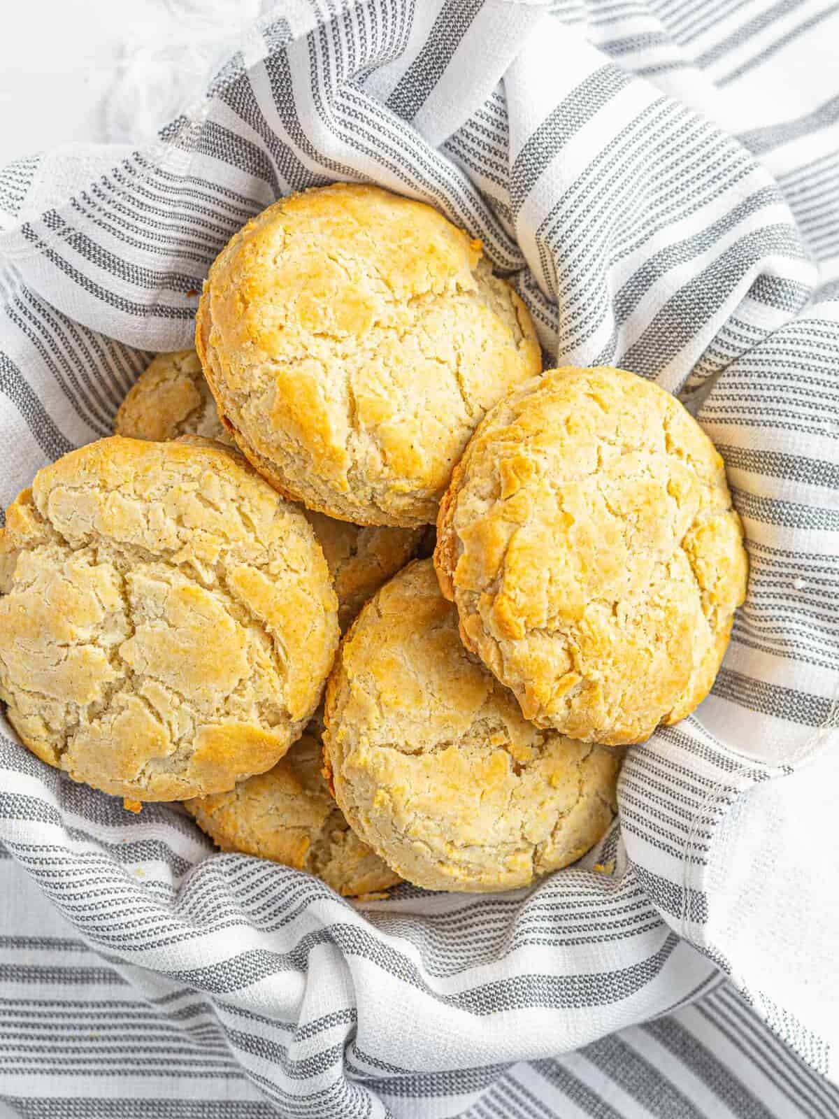 gluten free buttermilk biscuits in basket