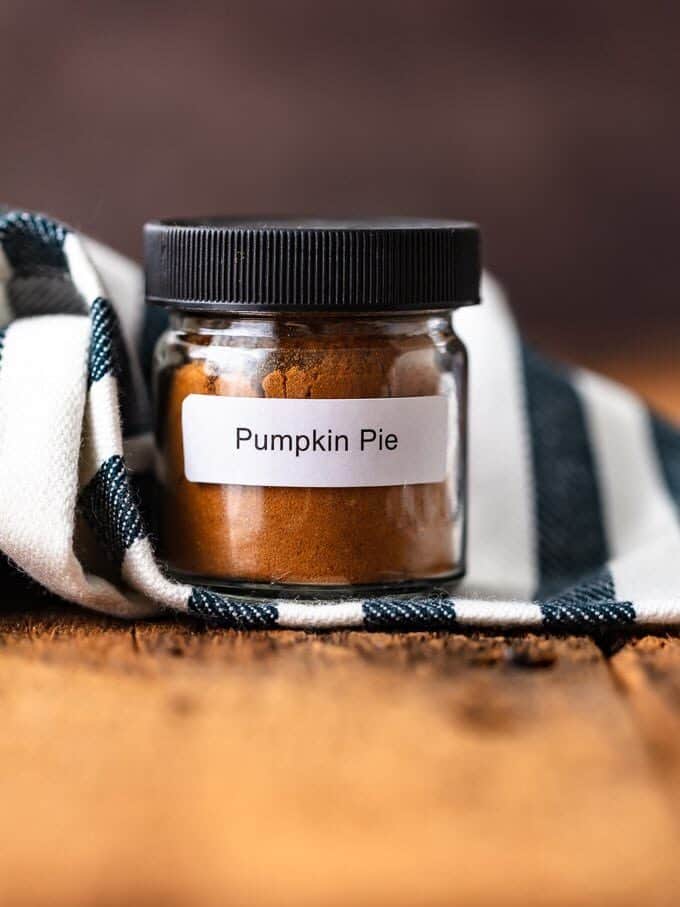 A jar of pumpkin pie spice.