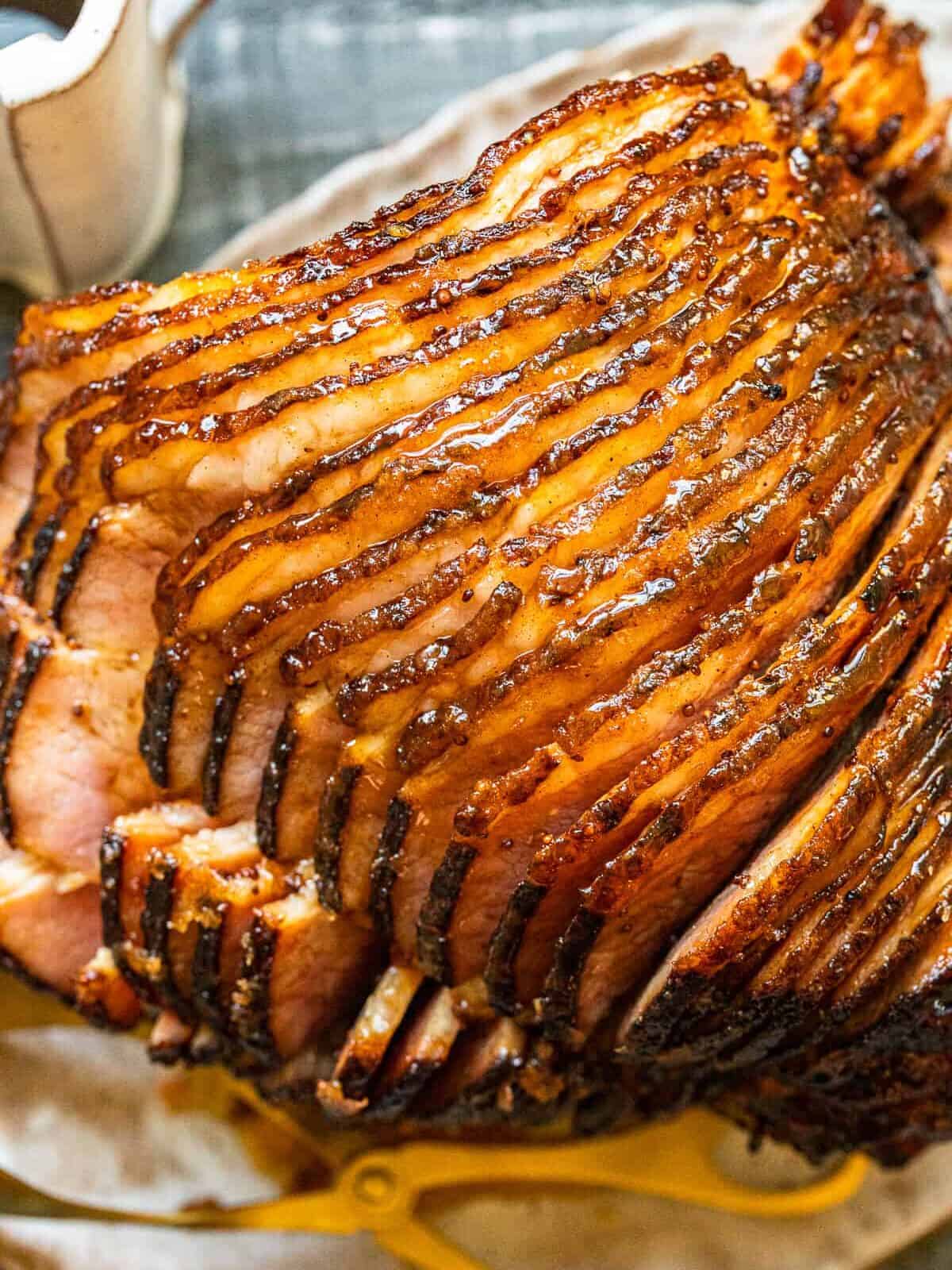 slices of honey baked ham