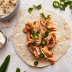 Mexican chicken burrito with rice and jalapenos. - 21