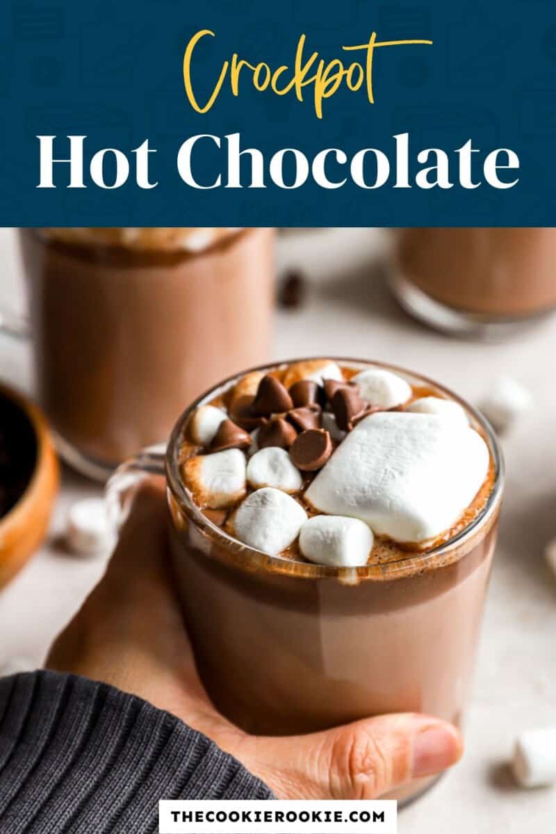 Crockpot hot chocolate with marshmallows.