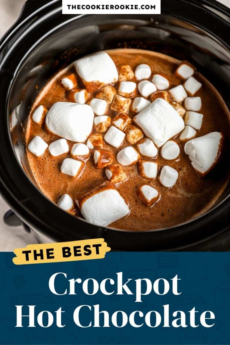 The best crockpot hot chocolate with marshmallows.