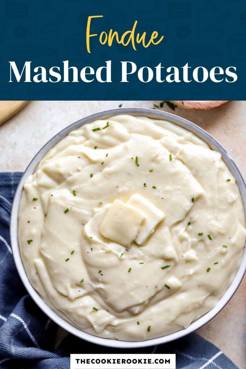 Fondue mashed potatoes in a bowl.