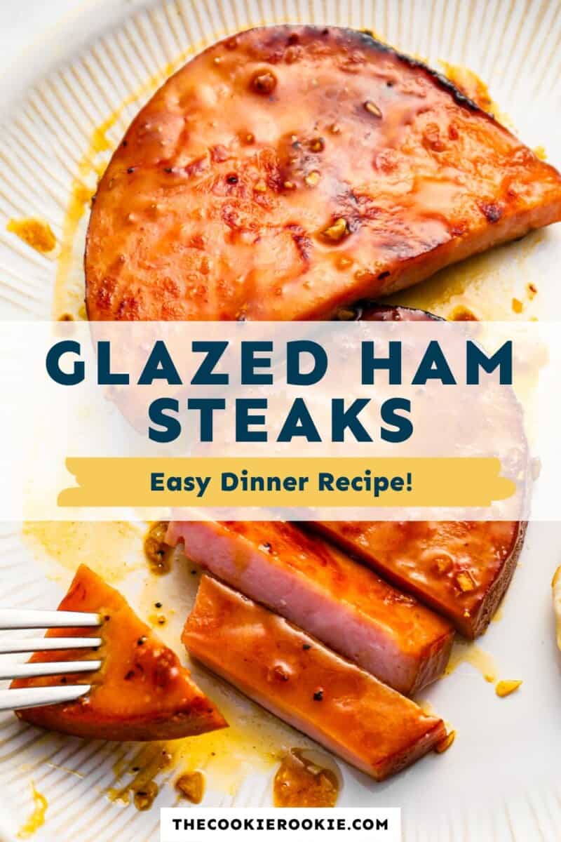 Glazed ham steaks easy dinner recipe.