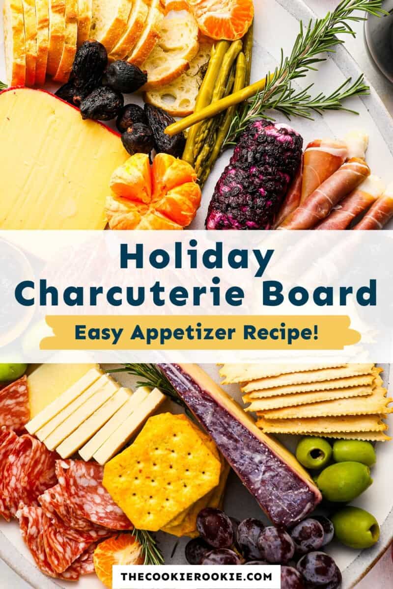 Holiday charcuterie board easy appetizer recipe.
