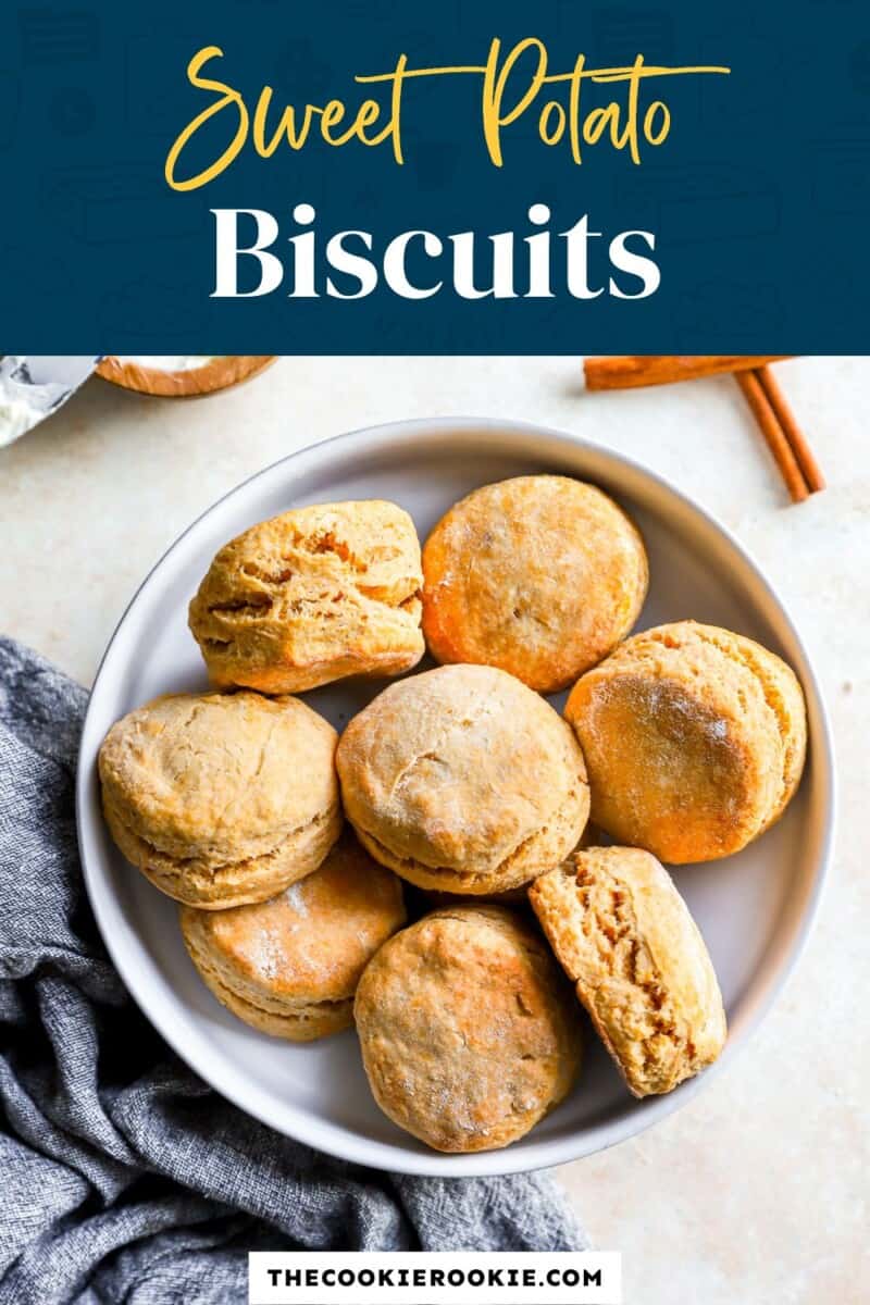 Sweet potato biscuits on a plate.