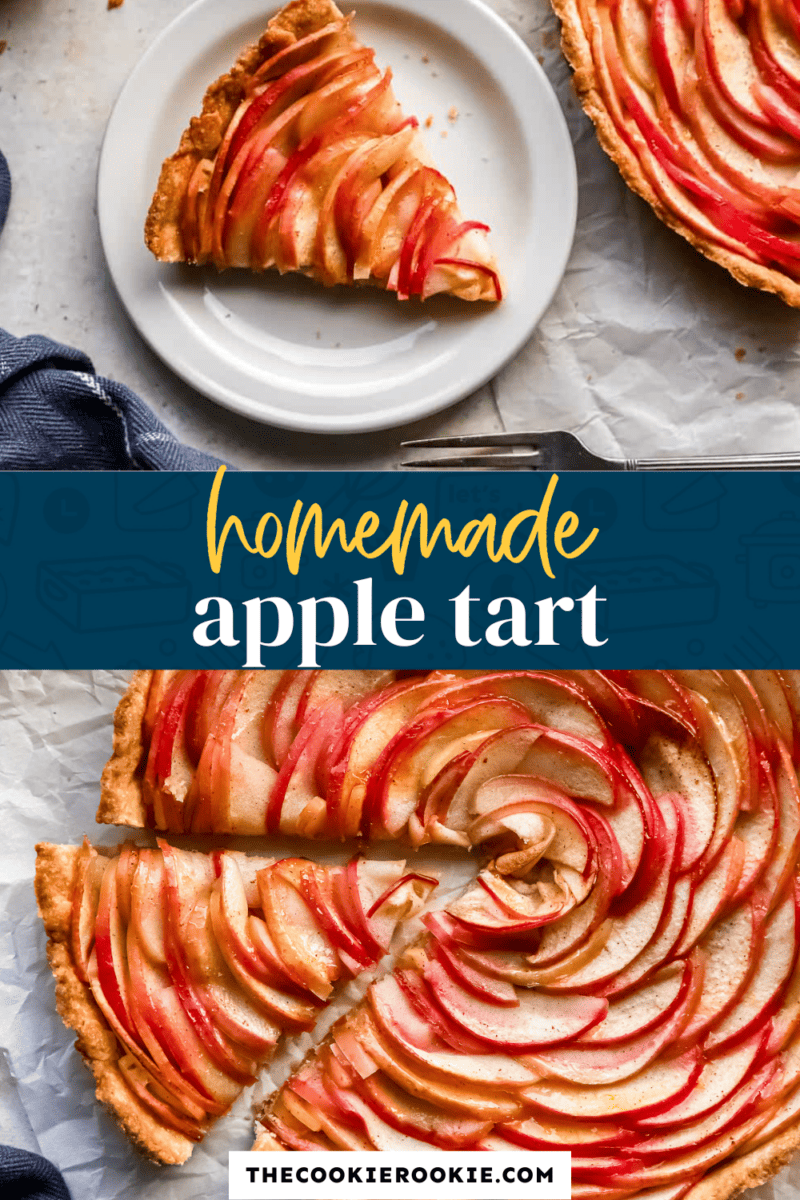 Homemade apple tart on a plate is a delicious dessert.