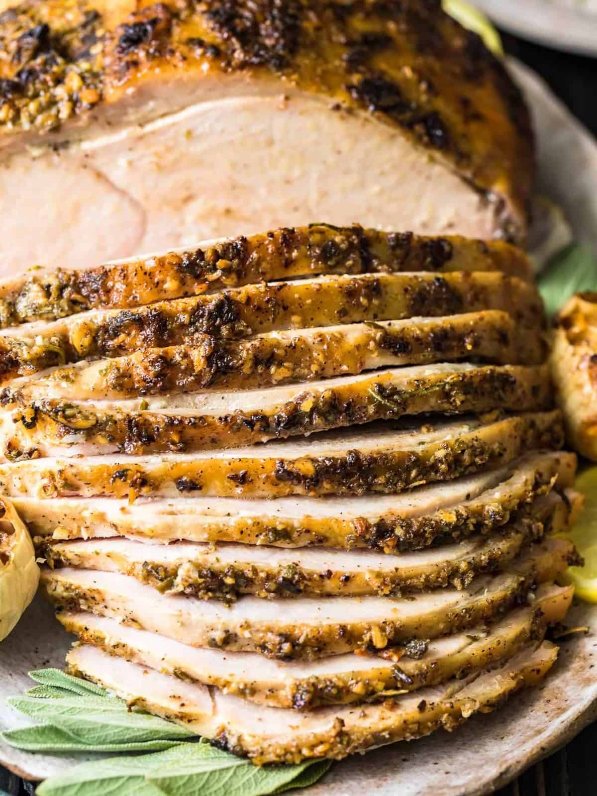 Close up of oven roasted turkey breast