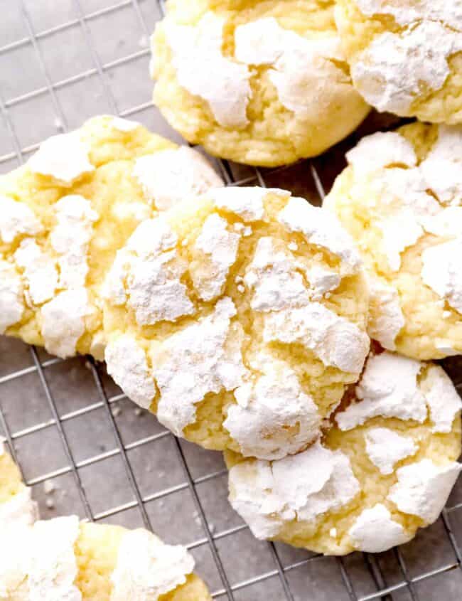 gooey butter cookies with powdered sugar