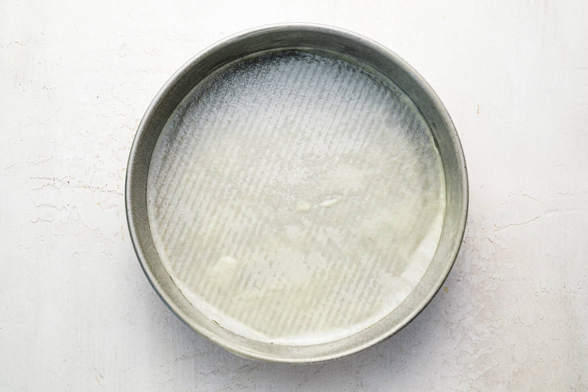 A metal baking pan on a white background.