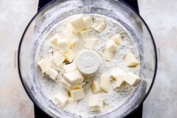 Butter and flour in a food processor.
