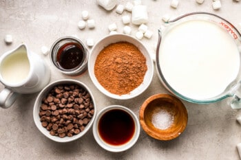 Ingredients for hot chocolate.