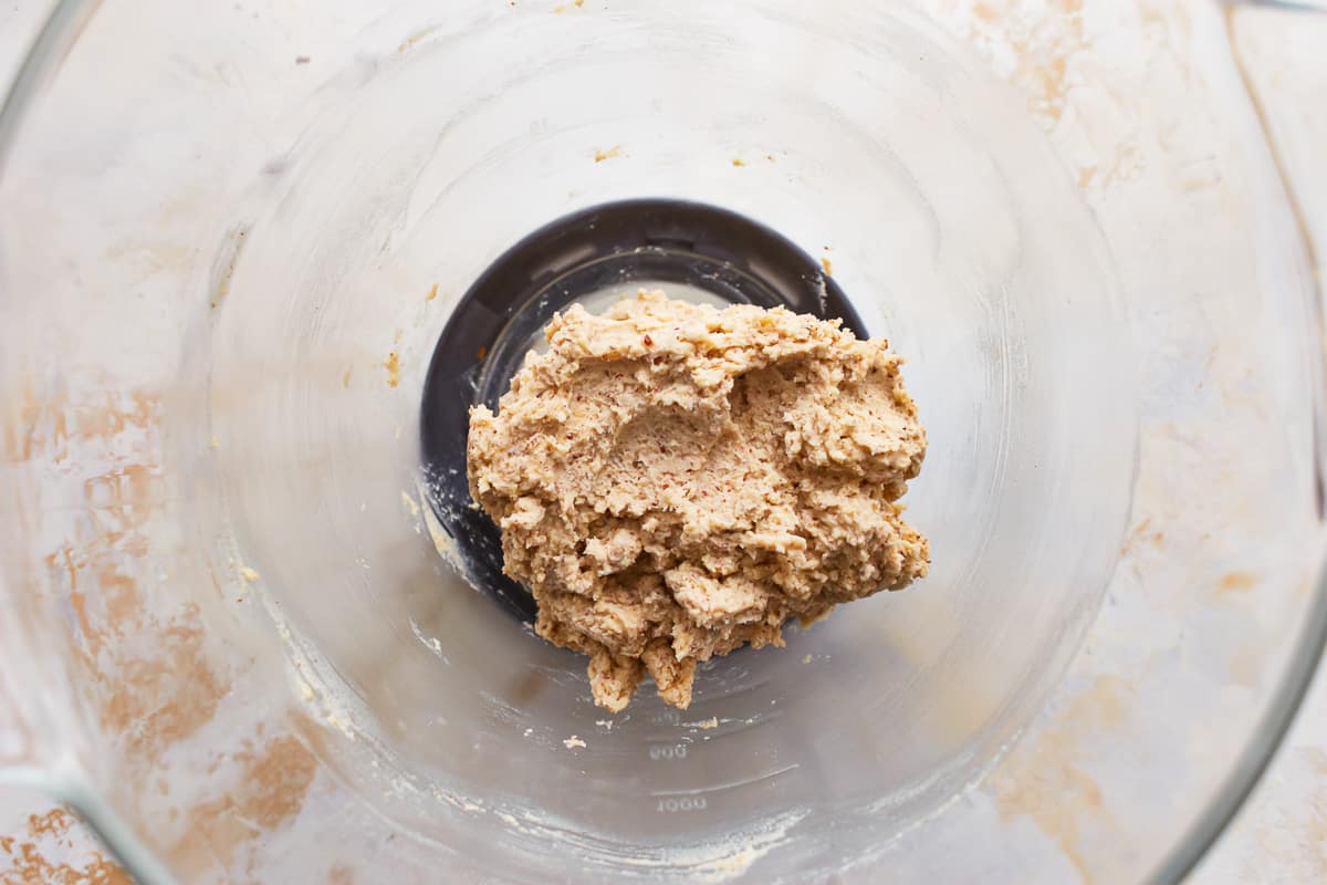 Cookie dough in a bowl.