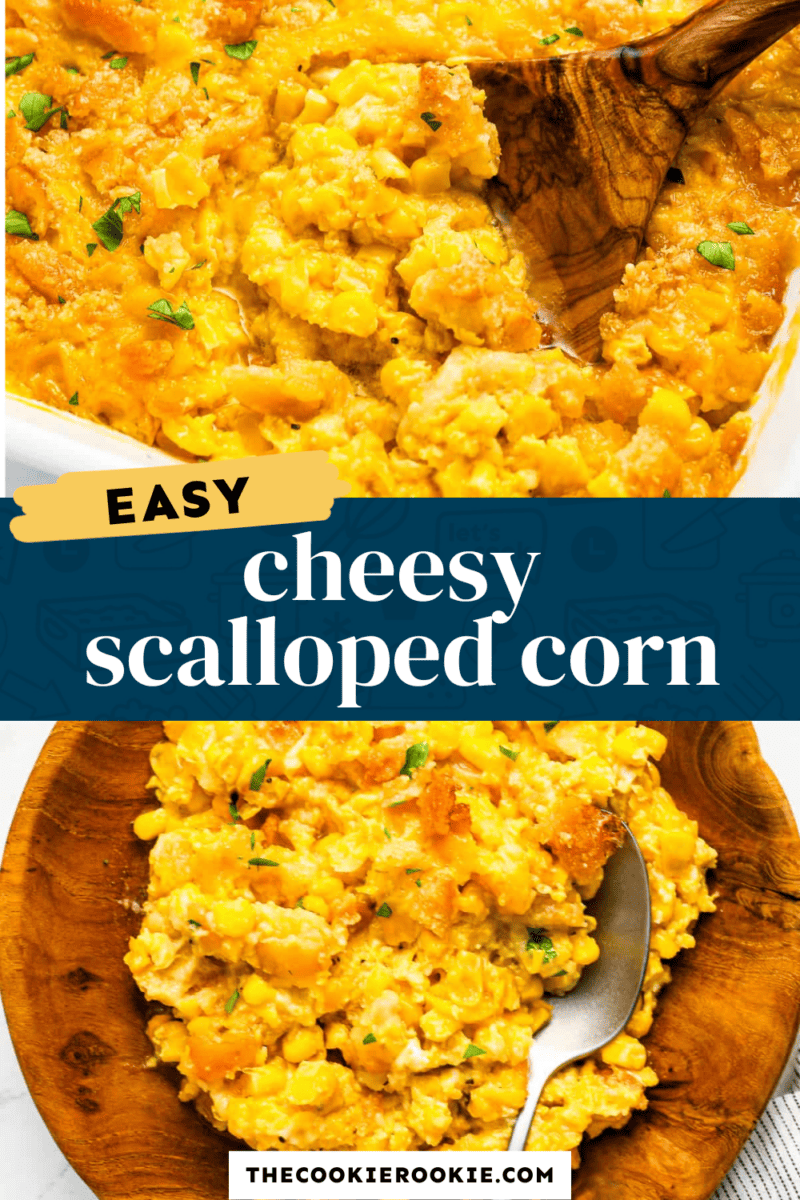A delightful recipe for scalloped corn that is both easy and cheesy.
