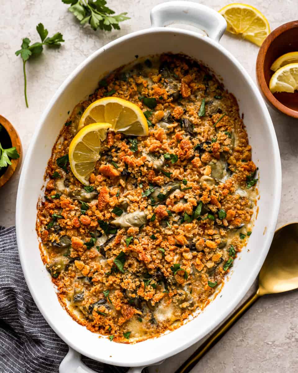 Oyster casserole is a dish.