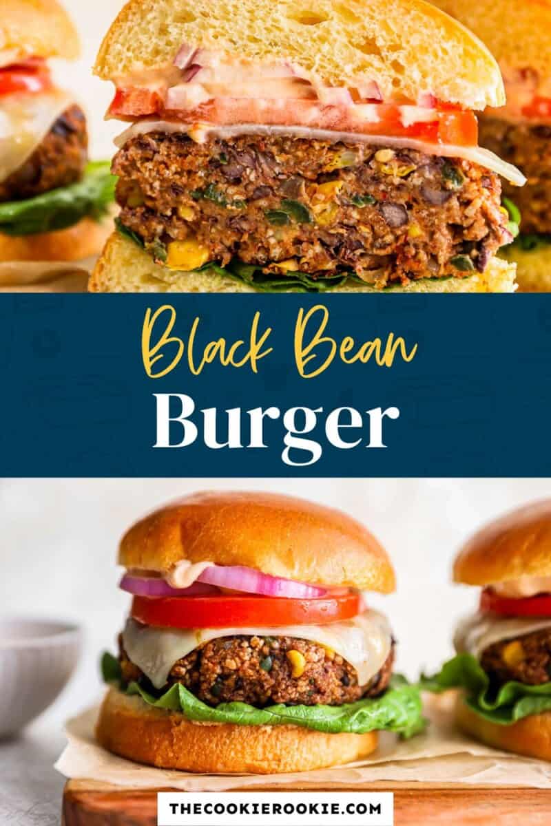 Black bean burgers on a cutting board.