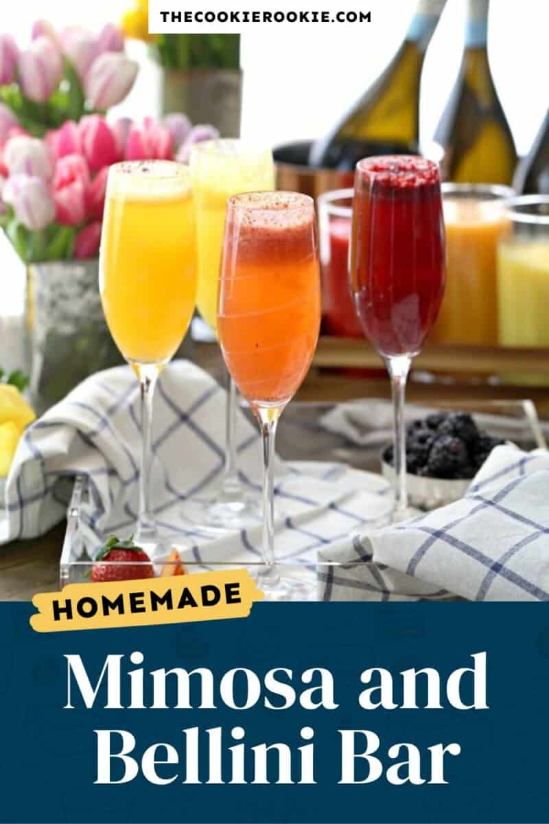 Homemade mimosa and bellini bar.