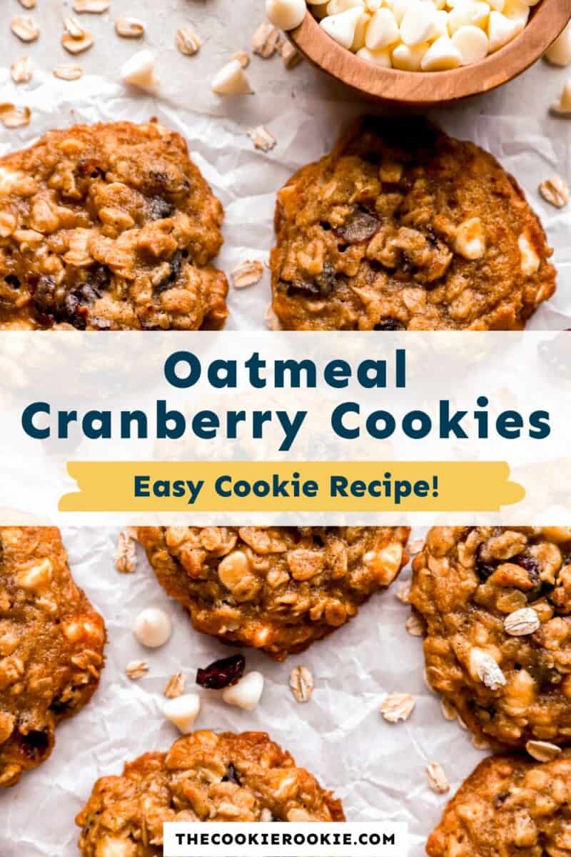 Oatmeal cranberry cookies easy cookie recipe.