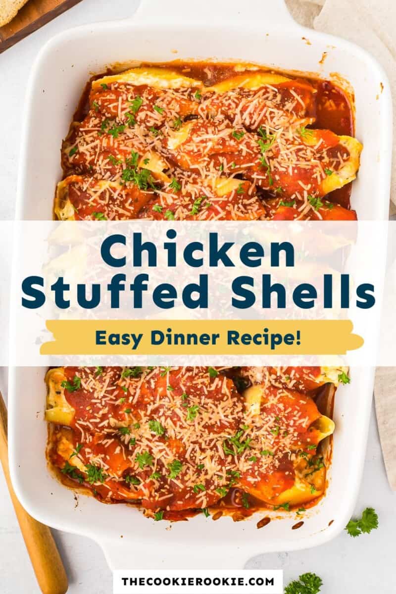 Chicken stuffed shells easy dinner recipe.