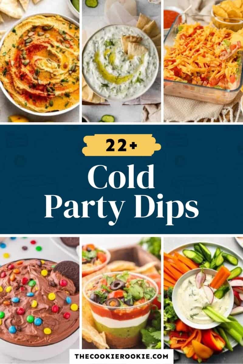 A collection of cold party dips.