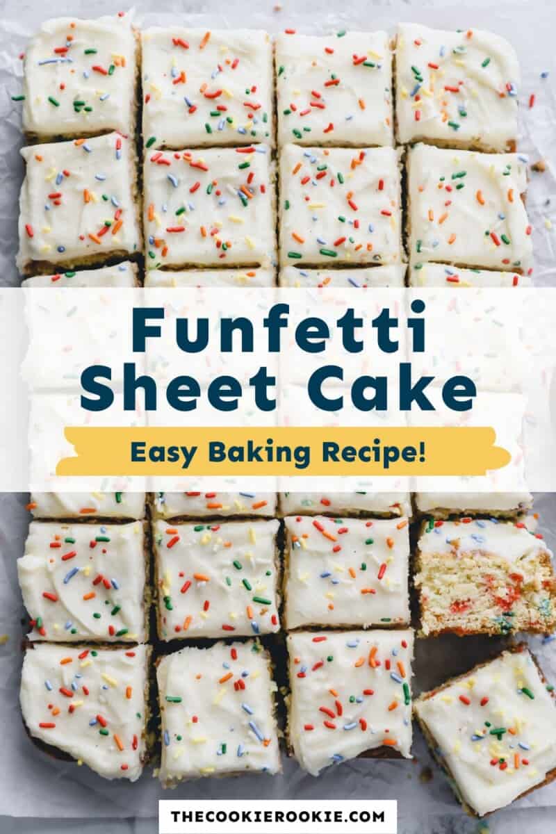 Funfetti sheet cake easy baking recipe.