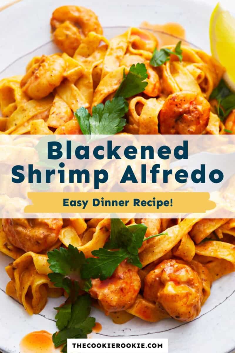 Blackened shrimp alfredo easy dinner recipe.