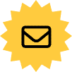 An email icon on a black background.