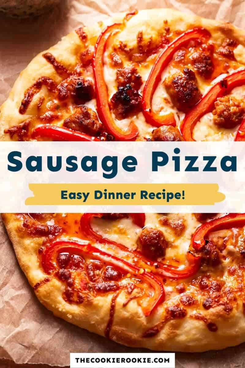 Sausage pizza easy dinner recipe.