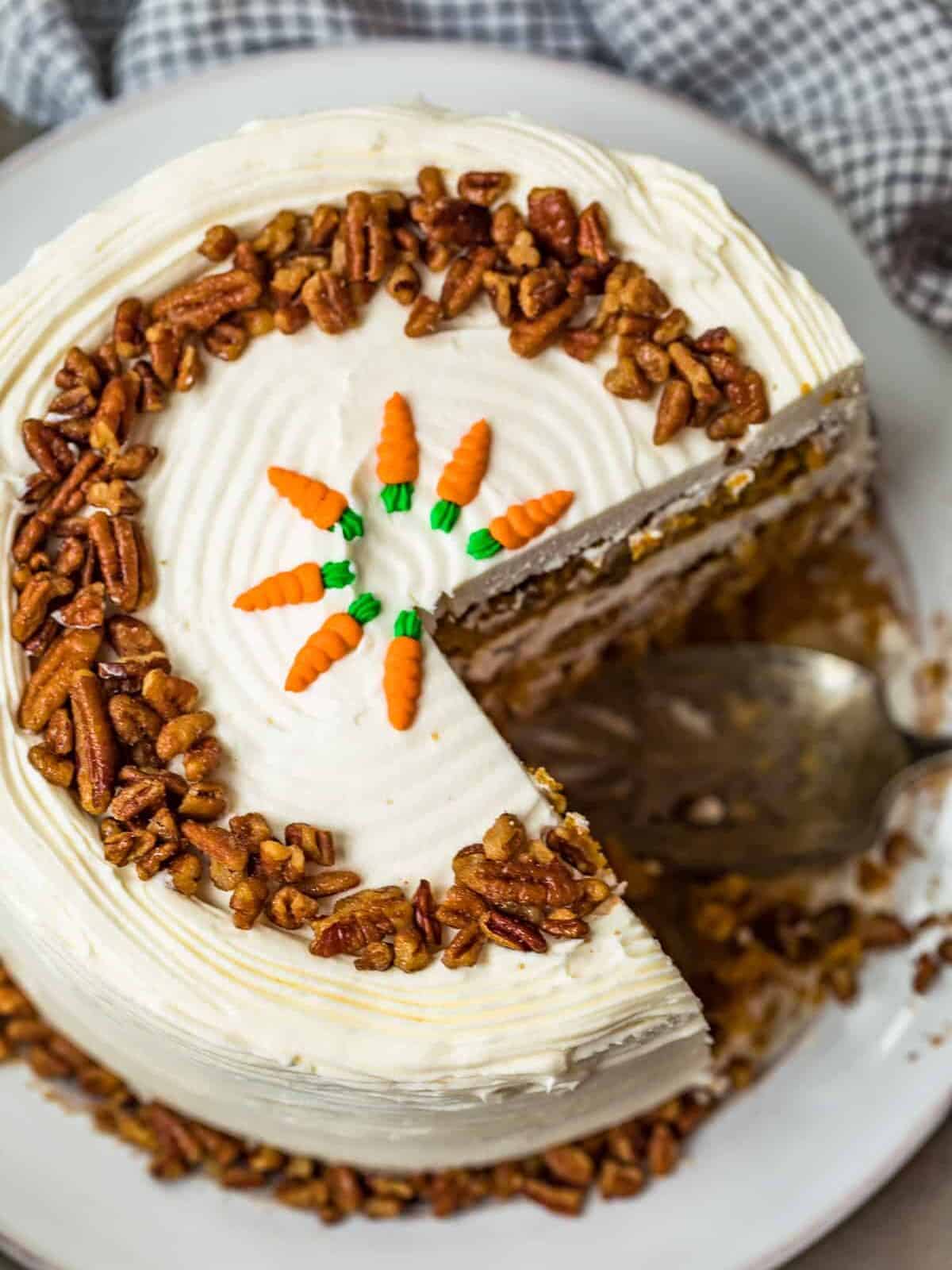 overhead image of carrot cake