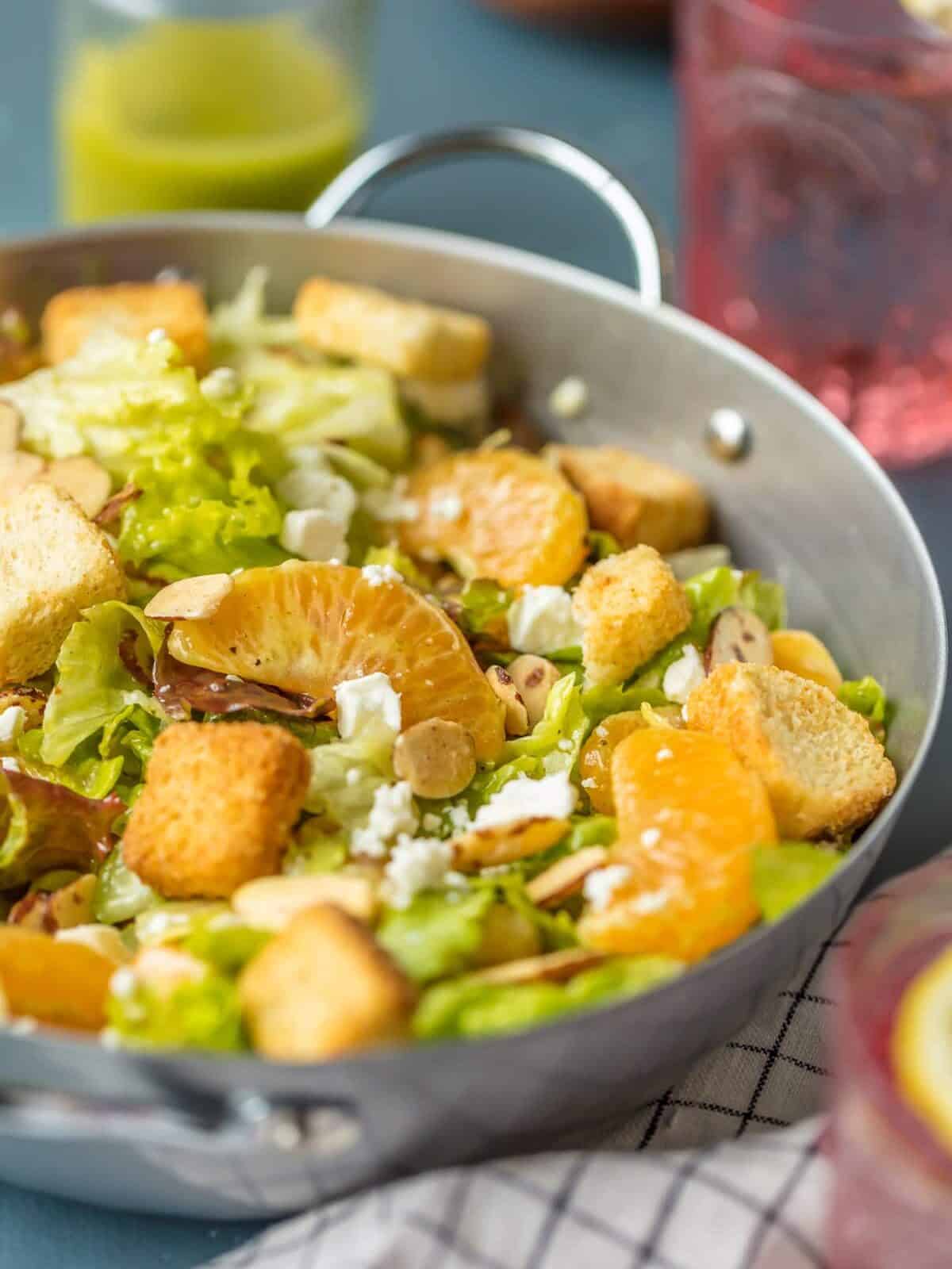 Mandarin Salad in a silver bowl