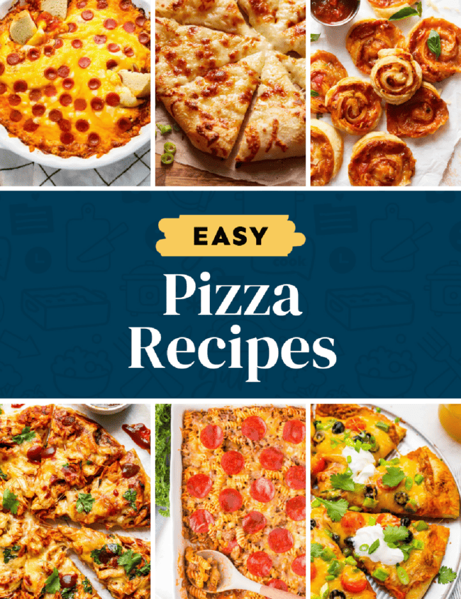 A collage of pizza recipes with the text easy pizza recipes.
