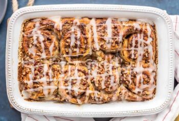 Cinnamon Roll French Toast Bake is the Easy French Toast Bake you've been searching for! This Cinnamon French Toast Bake is SO EASY! It's loaded with premade cinnamon rolls, cream, eggs, vanilla, and everything good. This Cinnamon Roll French Toast Casserole is the perfect Christmas Morning breakfast!