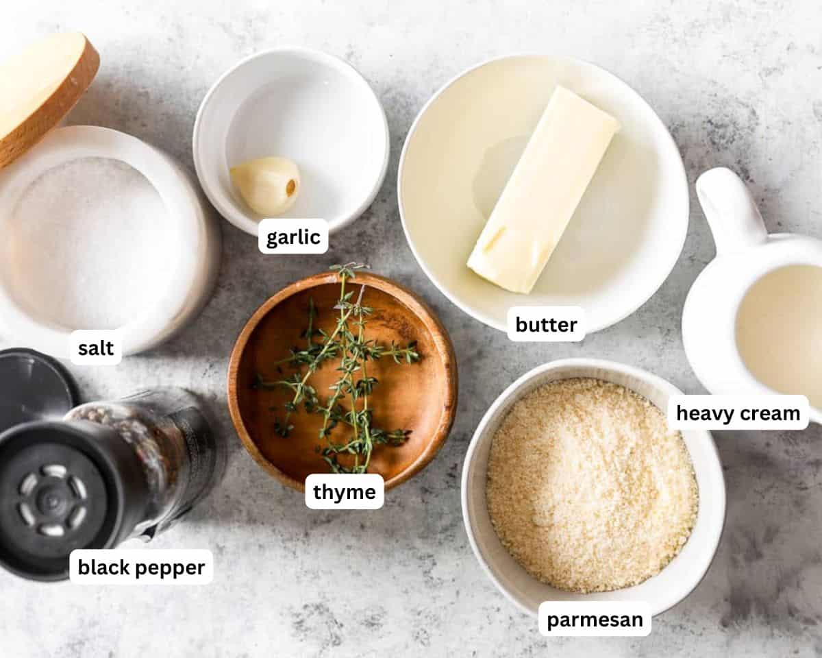 Homemade alfredo sauce ingredients
