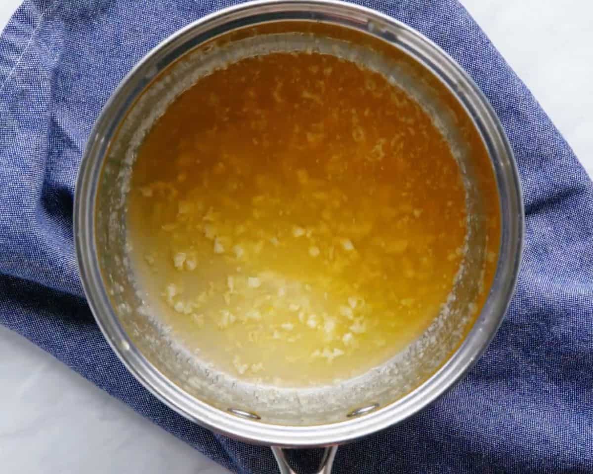 melting butter to make homemade alfredo sauce