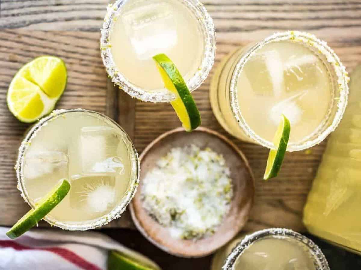 overhead image of margaritas